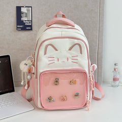 Embroidered Cute Kitten Backpack