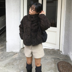 Women's Short Wool Blend Coat