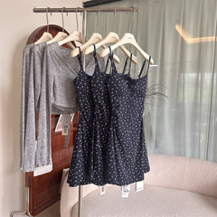 Floral print halter dress Set