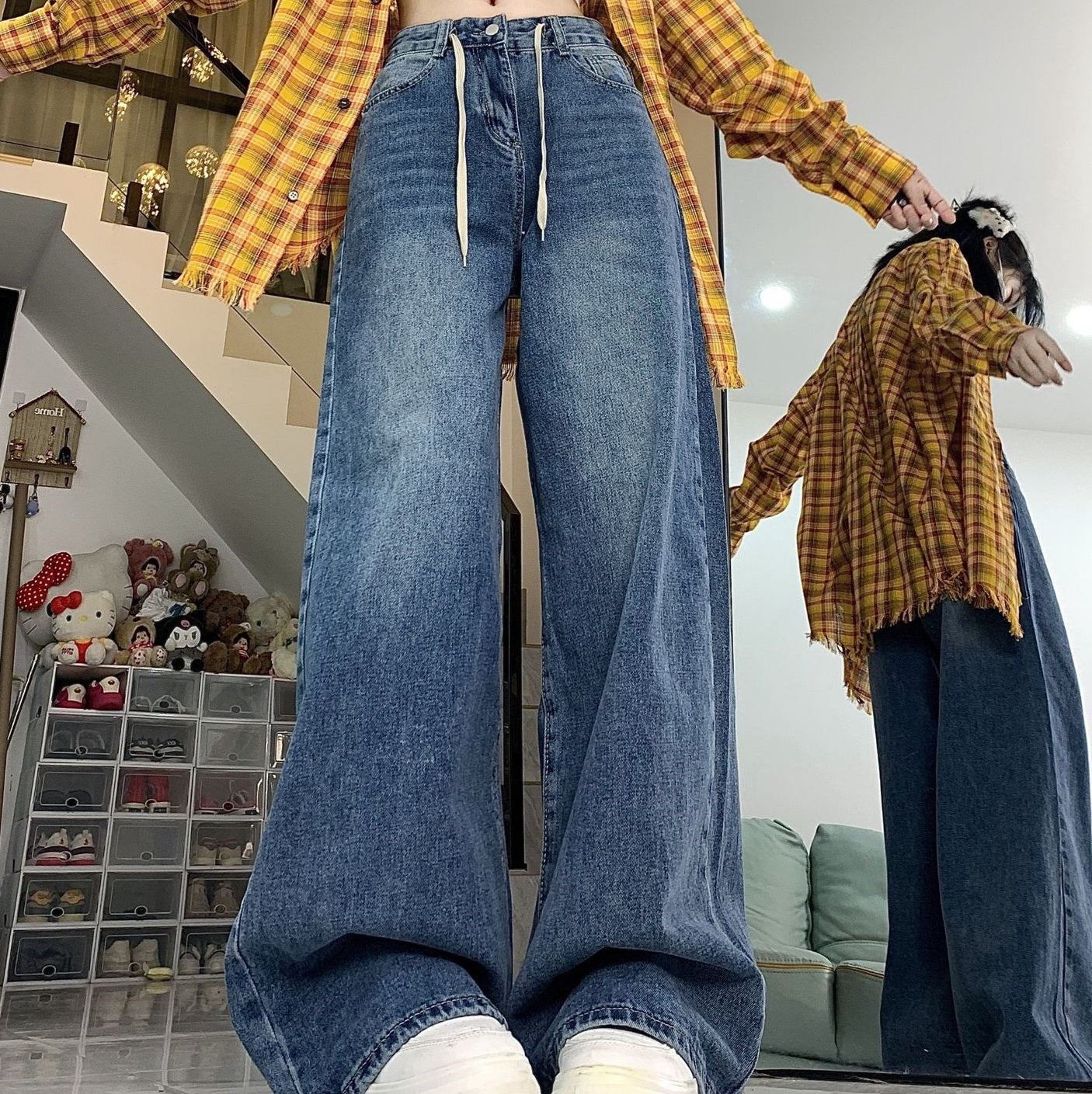 90s Washed Baggy Boyfriend Jeans - fairypeony