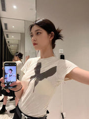 Short Sleeve Butterfly Graphic Tee - fairypeony