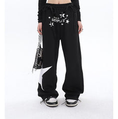 Star Print High Waist Stretchy Sweatpants
