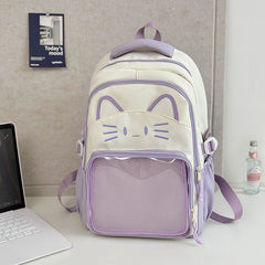 Embroidered Cute Kitten Backpack