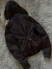Vintage Hooded Fur Collar Jacket