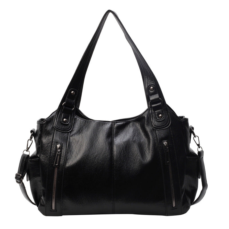 Vintage PU Leather Larger Capacity Shoulder Bag
