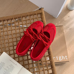 Bowknot Round-Toe Shallow-Mouth Single Shoes
