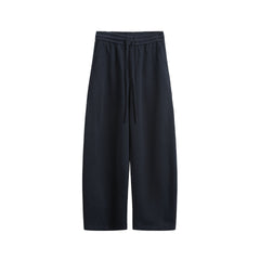 Solid-color straight-leg curved knife-style casual pants