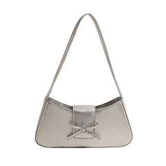 Bow Knot Pu Leather Y2K Shoulder Bag