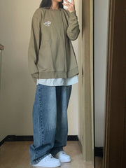 Pocket Design Blue Wash Boyfriend Jeans