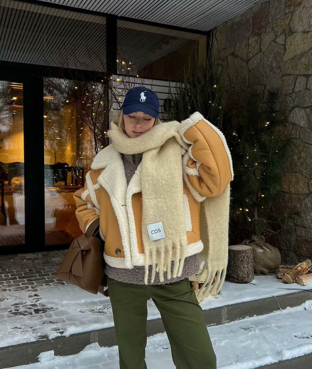 Lambswool Leather Splice Short Jacket - fairypeony