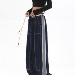 Contrast Stitch Vintage Baggy Jeans - fairypeony