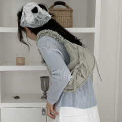 Mini Wrinkle Bowknot Shoulder Bag