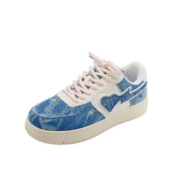Y2K Aesthetic Denim Heart Sneakers - fairypeony