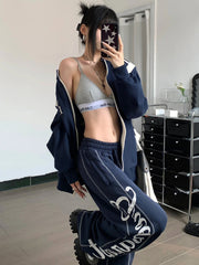 Patchwork Jacket Tracksuit Set - fairypeony