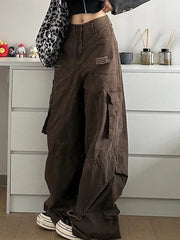 Vintage Wide Leg Loose Cargo Jeans