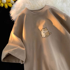 Lovely Cat Print Oversized T-shirt