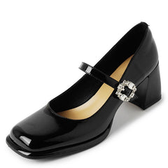 Aesthetic Rhinestone Buckle Mary Jane Shoes