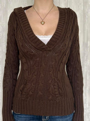 Womens Long Sleeve V-Neck Sweater