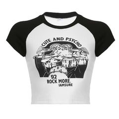 Vintage 90's Print Raglan Short Sleeve Tee - fairypeony
