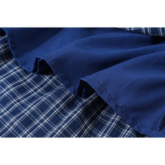 Elastic waist patchwork plaid midi skirt for women - fairypeony