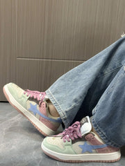 Aesthetic Star Patchwork Sneakers