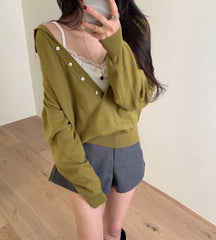 Long Sleeve Knit Polo Sweater