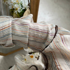 Colorful Stripe Print Button Up Long Sleeve Shirt - fairypeony