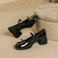 Aesthetic Bow Tie Mary Jane Shoes