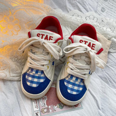 Aesthetic Checkered Patchwork Sneaker