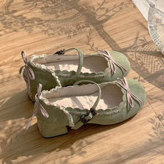 Retro Mary Jane Low Heel Shoes - fairypeony