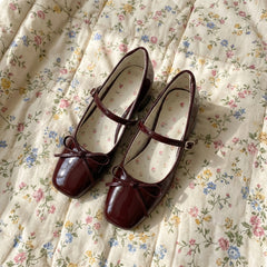 Lace Puff Sleeve Blouse + High Waist Baggy Pants + Mary Jane Medium Heel Shoes + Large Capacity Backpack - fairypeony