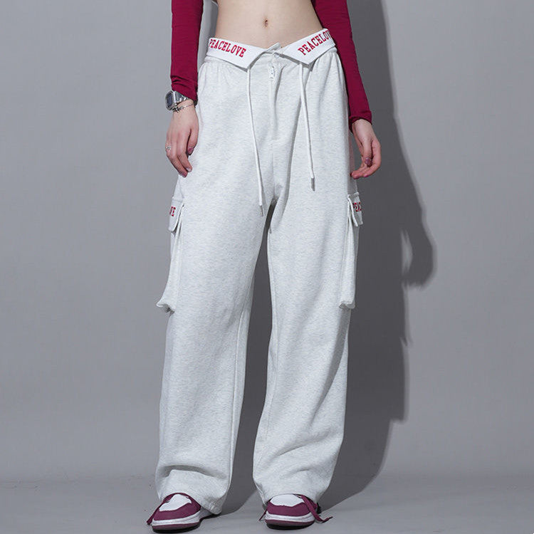 Alphabet Turned Waist Sweatpants - fairypeony