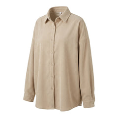 Vintage Rib Long Sleeve Loose Blouse