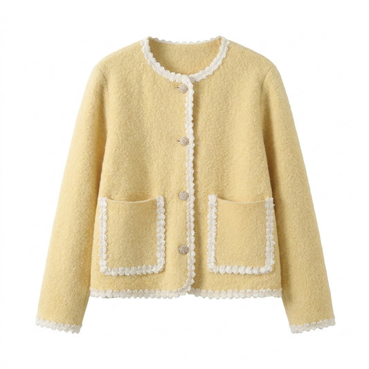 Aesthetic Lace Trim Cardigan - fairypeony