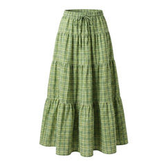 Green plaid skirt on a white background