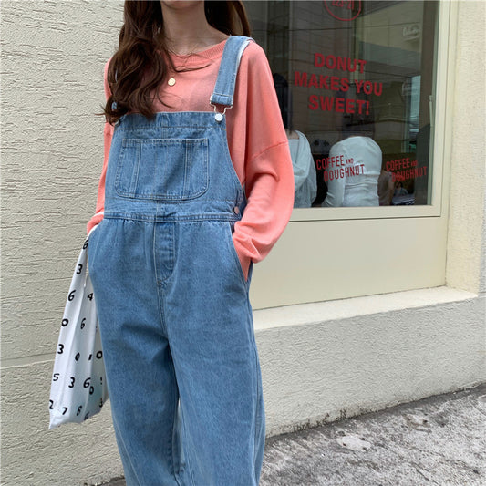 Classic Straight Leg Denim Overalls