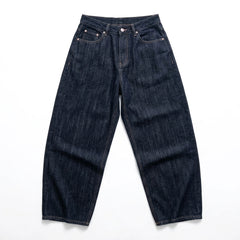 2000s Loose Wide-Leg Flared Jeans – Heart Pocket Black Denim S–L
