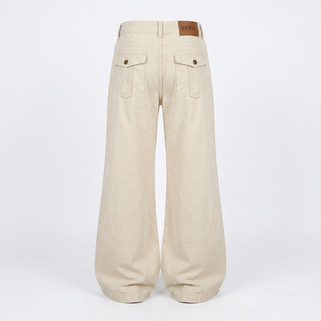Retro Wide-Leg Denim Pants