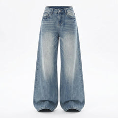 Washed Flared Denim Pants – High-Waist Vintage Wide-Leg Jeans S–4XL