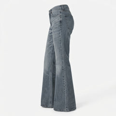 2000s Vintage Blue Flared Denim Jeans – Mid-Waist Stretch Flare S–2XL