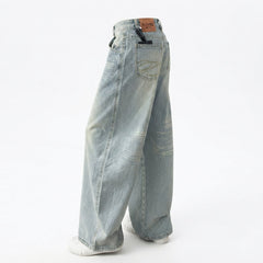 Embroidered High-Waist Wide-Leg Jeans
