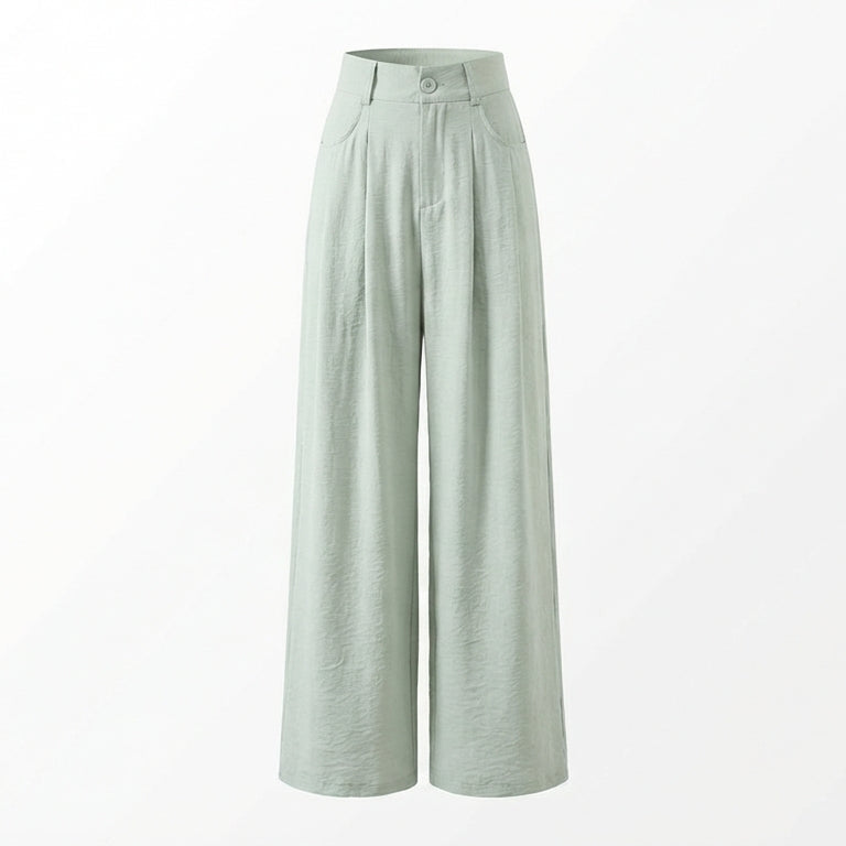 Aesthetic Solid Color High Waist Baggy Pants - fairypeony