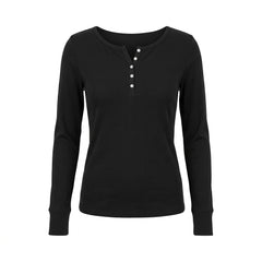 2000s Long Sleeve Striped Knit Henley Top