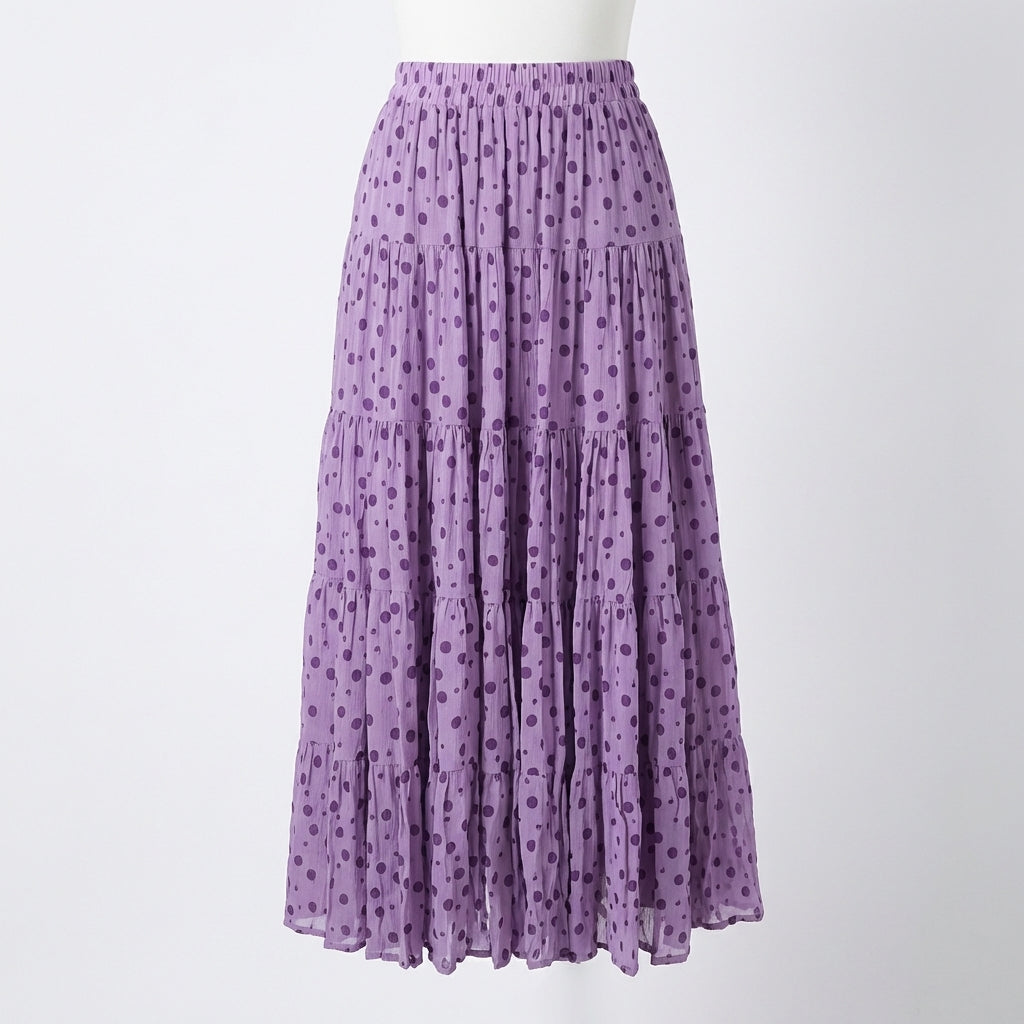 Casual Floral Umbrella Maxi Skirt - fairypeony