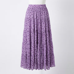Casual Floral Umbrella Maxi Skirt - fairypeony