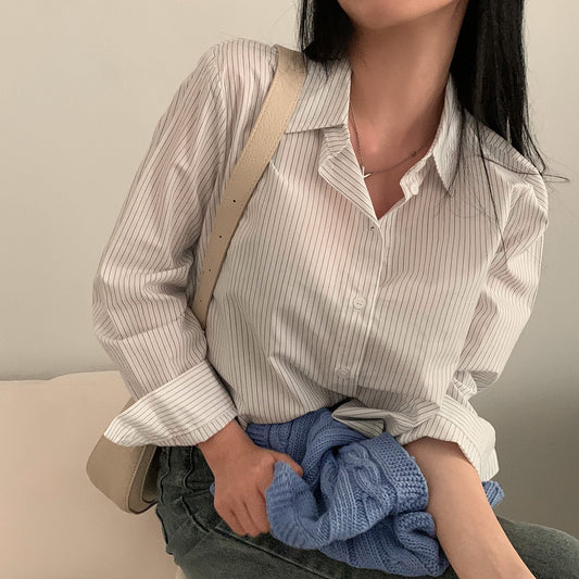 Women Striped Shirt - fairypeony