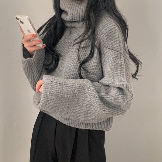 Dark Academia Turtle Neck Oversized Sweater