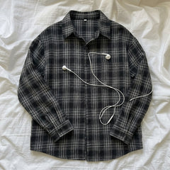 Retro Loose Plaid Shirt – Lapel Button-Front Overshirt in 5 Colourways M–XXL