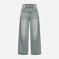 Embroidered High-Waist Wide-Leg Jeans