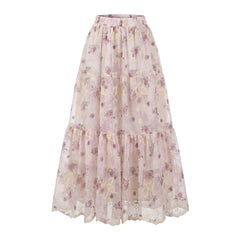 Floral patterned skirt on a white background
